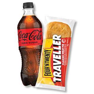 Crave 'n Save - 4n20 Traveller Pie + Coca-Cola 600ml for $5 (SAVE $7.20)