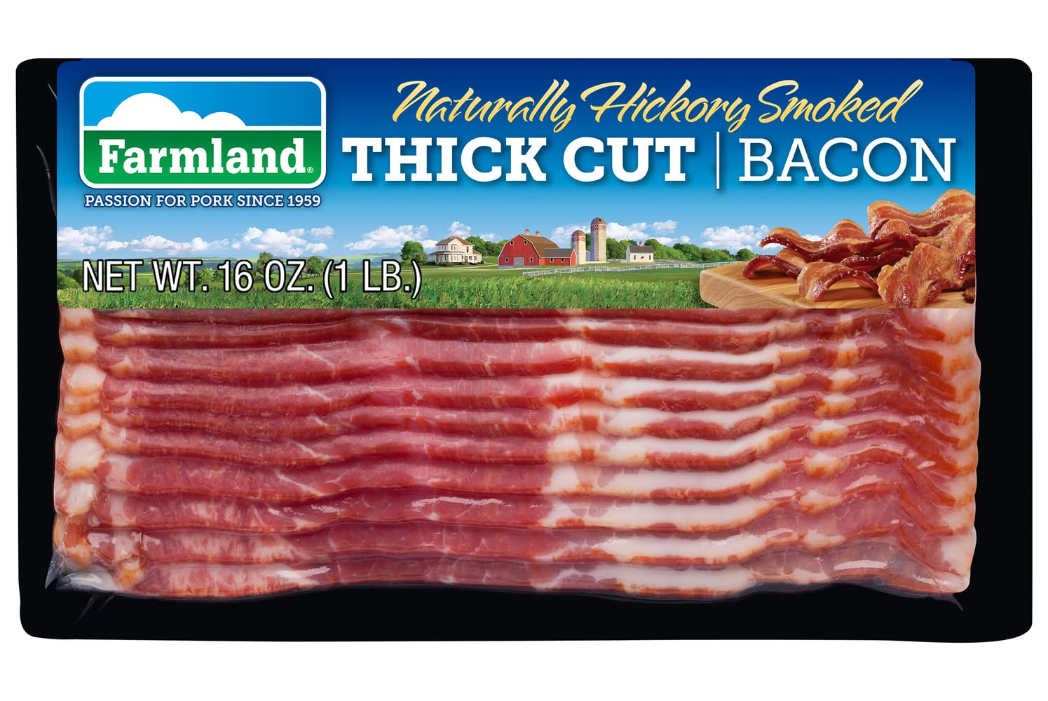 Farmland Thick Cut Naturally Hickory Smoked Bacon (16 oz)