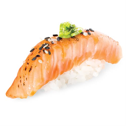 NIGIRI SAUMON GRILLÉ TERIYAKI / SEARED TERIYAKI SALMON NIGIRI