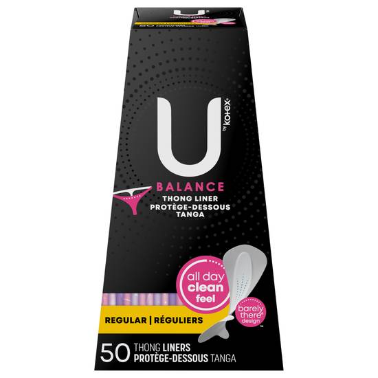 U By Kotex Barely There Light Absorbency Thong Panty Liners (50 ct)