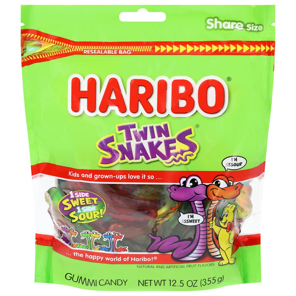 Haribo Twin Snakes Gummi Candy, Fruit (12.5 oz)