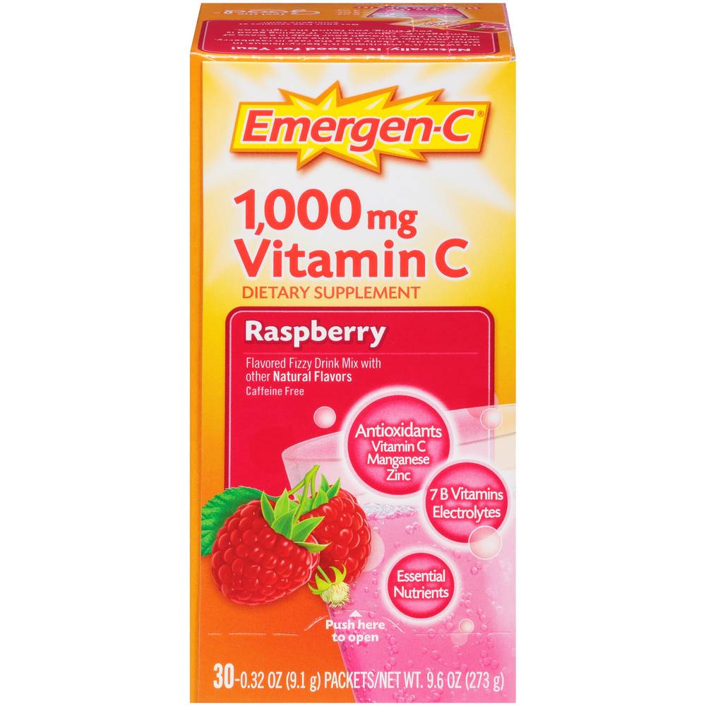 Emergen-C Vitamin C Raspberry, 30Ct