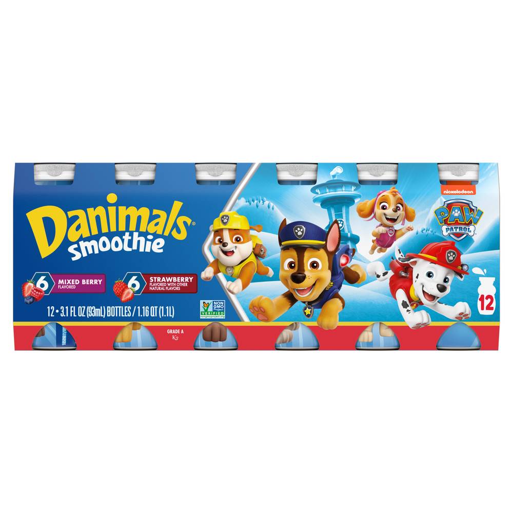 Danimals Dannon Mixed Berry and Strawberry Smoothie (12 ct)