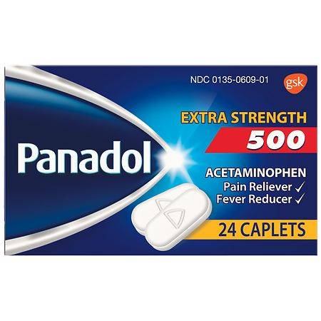 Panadol Extra Strength 500 Pain Reliever/Fever Reducer Caplets ( 100 ct )