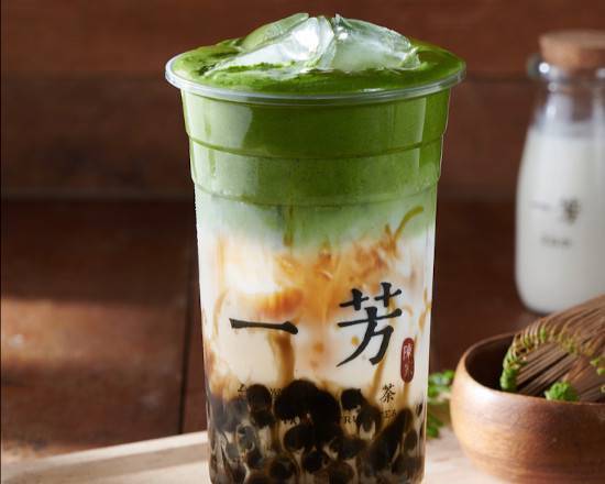 Brown Sugar Pearl Matcha Latte 黑糖抹茶粉圆鲜奶