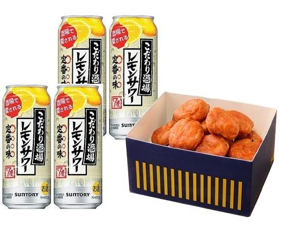 【セット】こだわり酒場のレモンサワー(500ml)×4本+選べるからあげクンBOX(1箱)