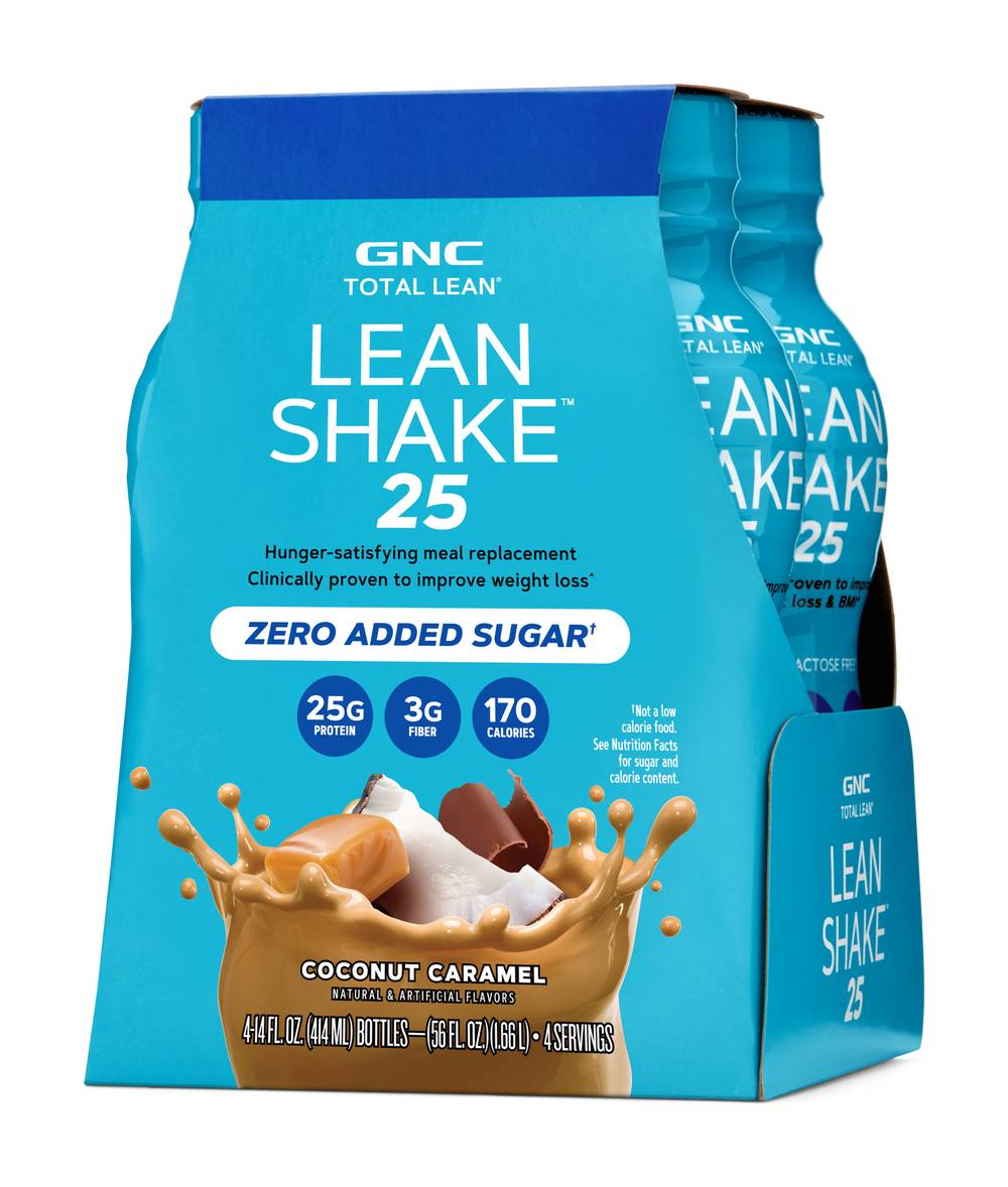 GNC Total Lean Shake, Coconut Caramel (4 x 14 fl oz)