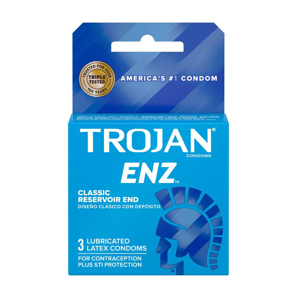 Trojan Enz Premium Lubricant Condoms (3 ct)