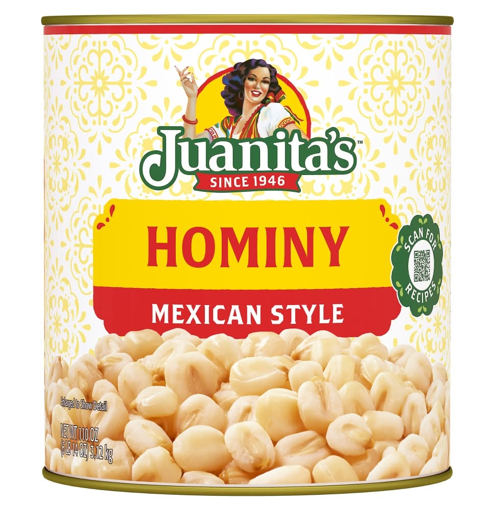 Juanita's Foods The Original Hominy, Mexican Style (110 oz)