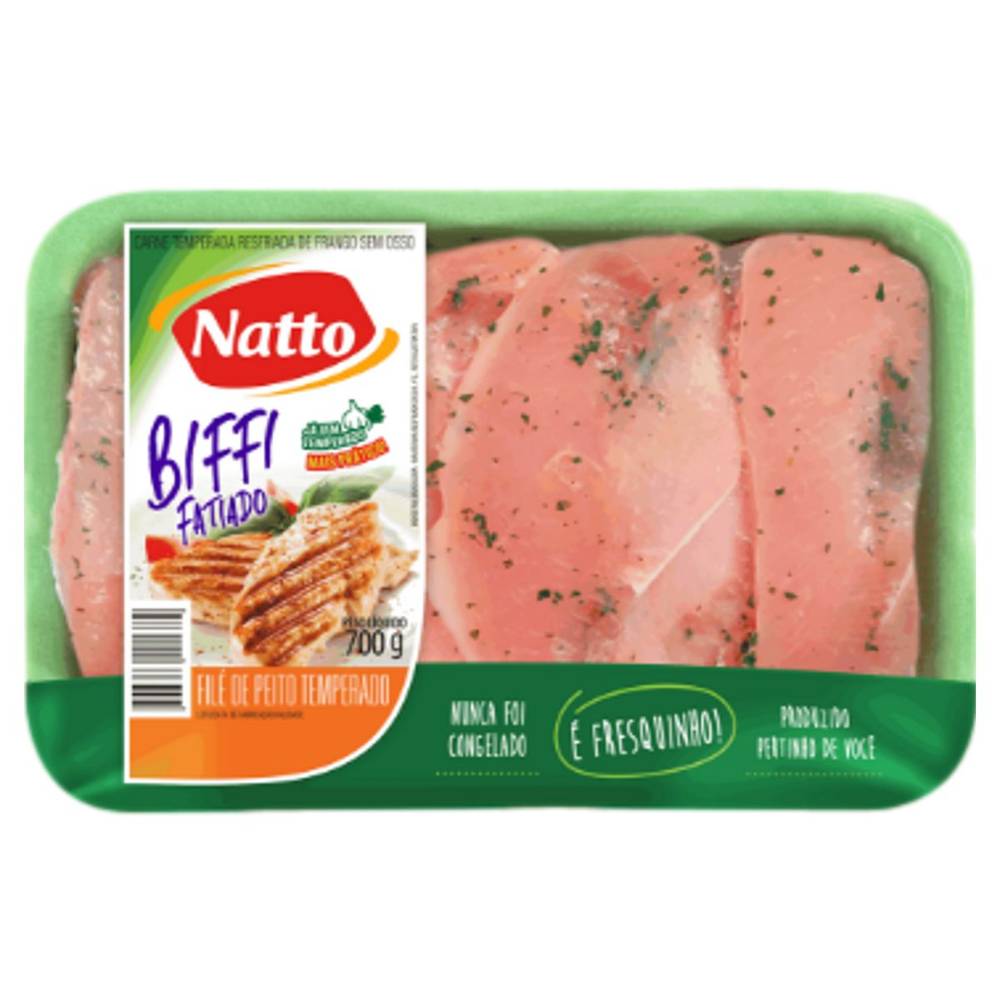 Natto filé peito frango temperado resfriado (700g)