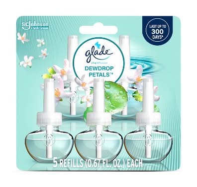 Glade Plugins Refills Air Freshener, Dewdrop Petals (5 x 0.67 fl oz)