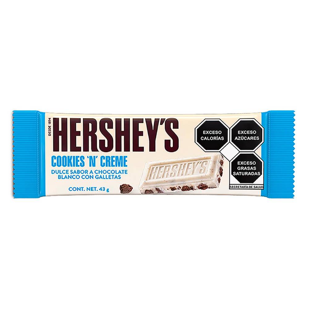 Hershey's chocolate cookies and creme (barra 43 g)