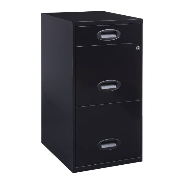 Realspace 18"D SOHO 3-Drawer Organizer Vertical Letter-Size File Cabinet, Black