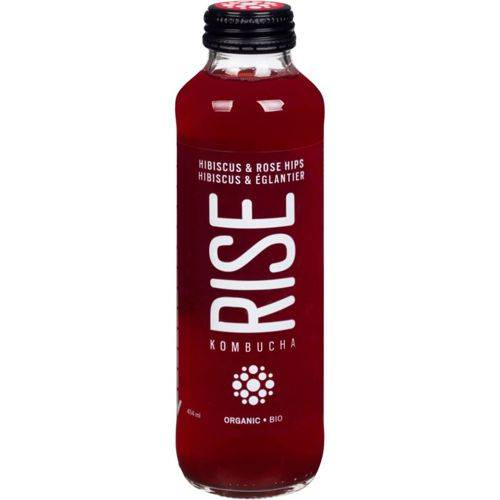 Rise kombucha kombucha, hibiscus et églantier (414 ml) - organic hibiscus & rose hips kombucha (414 ml)