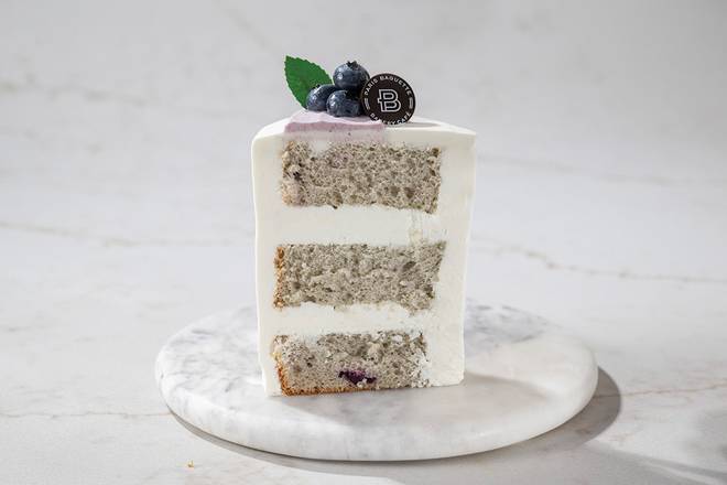 Blueberry Chiffon Cake Slice