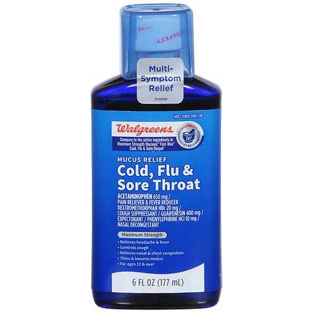 Walgreens Cold Flu and Sore Throat Maximum Strength Relief