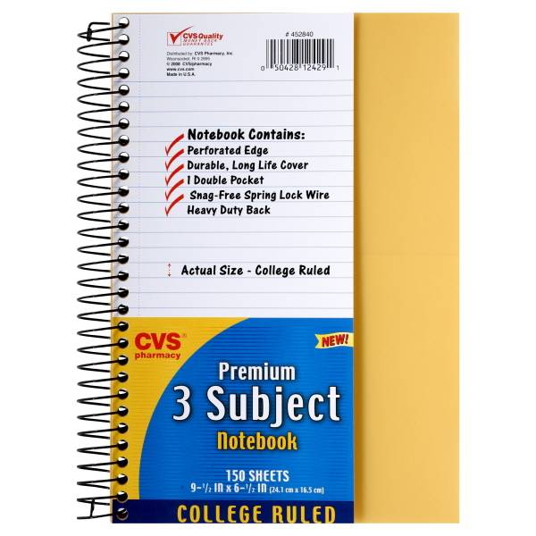 Cvs 3 Premium Notebook (9-1/2 x 6-1/2 in/white-black)