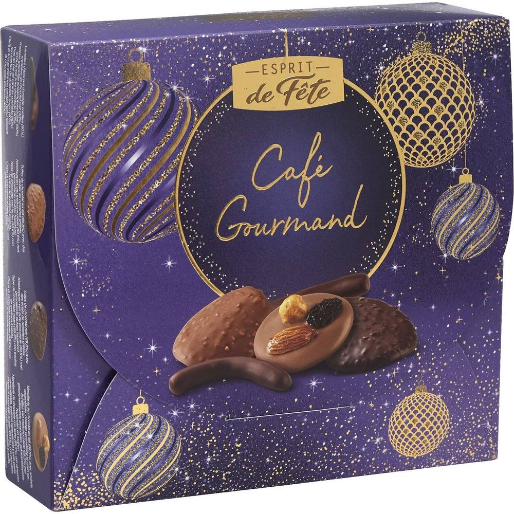 Assortiment de chocolats Café Gourmand ESPRIT DE FETE - la boite de 140g