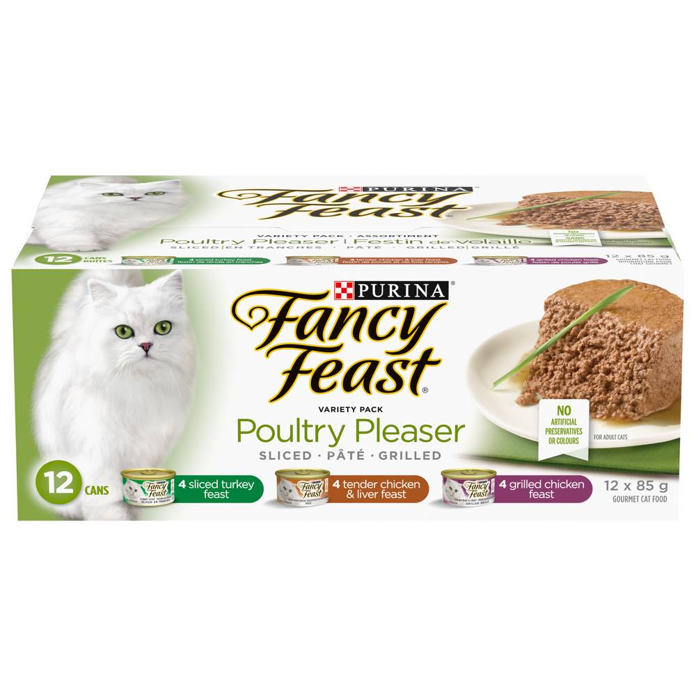 Fancy Feast Poultry Pleaser Cat Food Variety pack (1.02 kg, 12 ct)