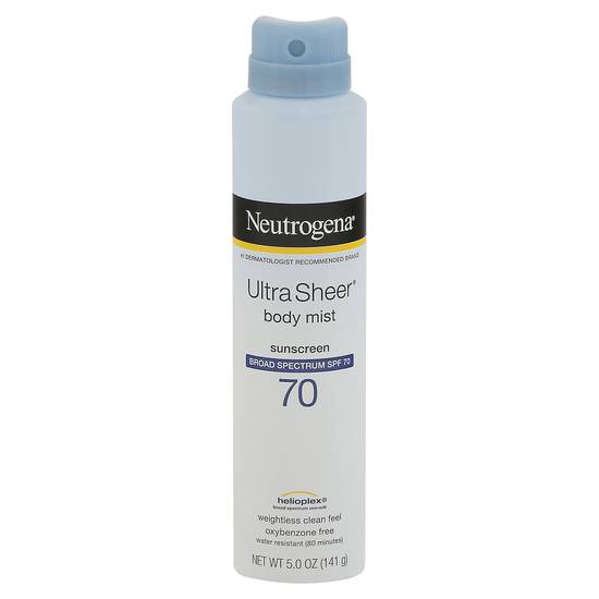 Neutrogena Ultra Sheer Body Mist Sunscreen Spray Spectrum Spf 70