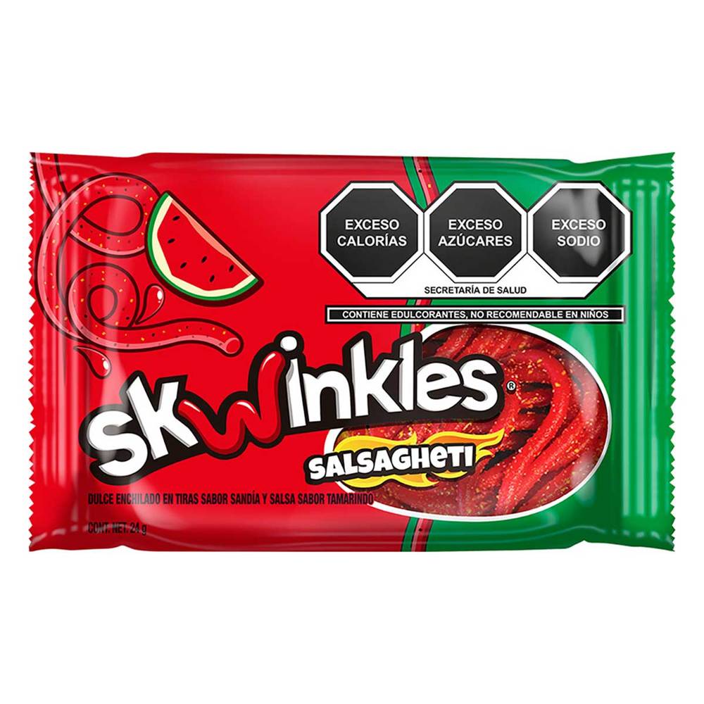 Skwinkles · Salsagheti tiras de dulce enchilado, sandía-tamarindo (24 g)