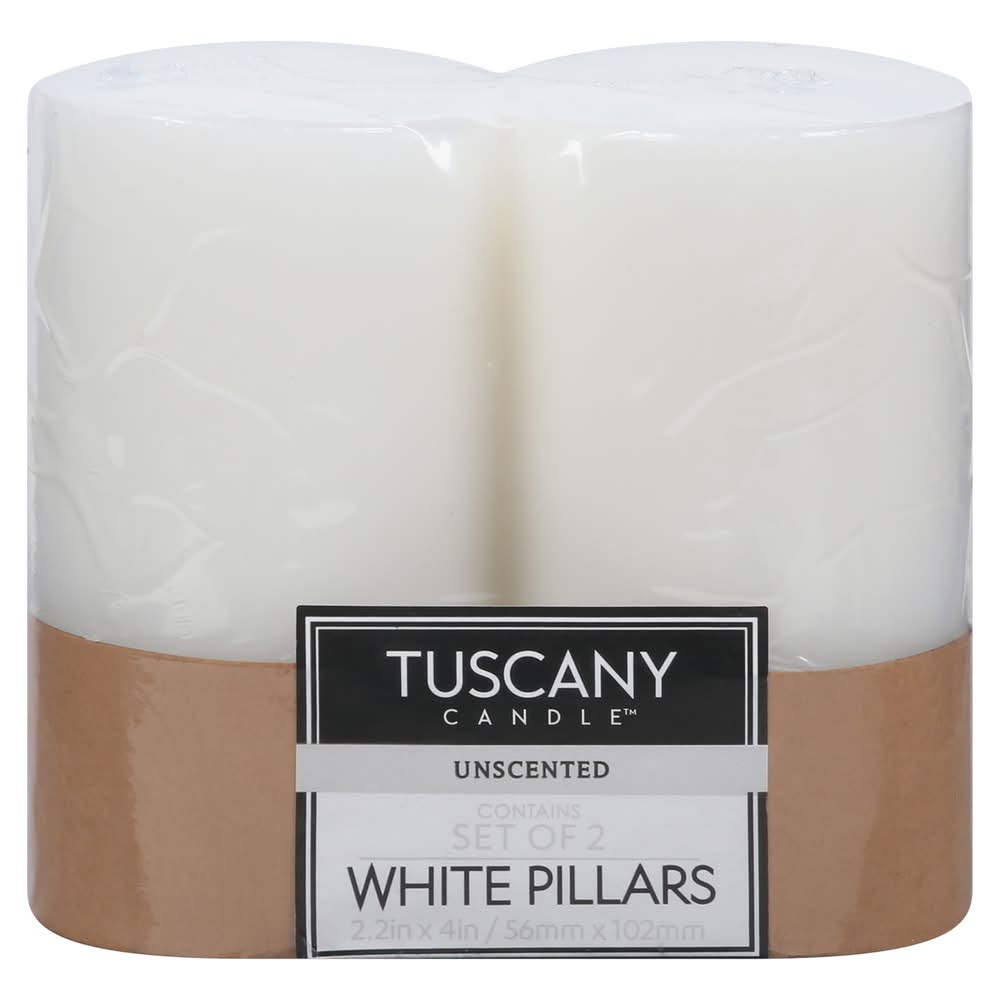 Tuscany Candle Unscented Flat Top Pillar 2.2''x4'' Candle