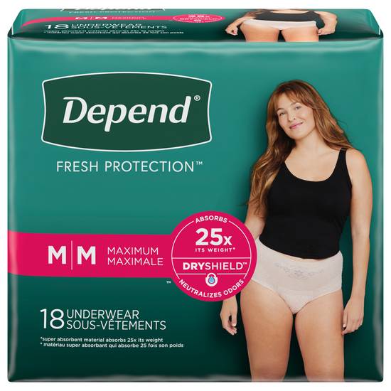 Depend Fit-Flex Size m Maximum Underwear For Women (18 ct)