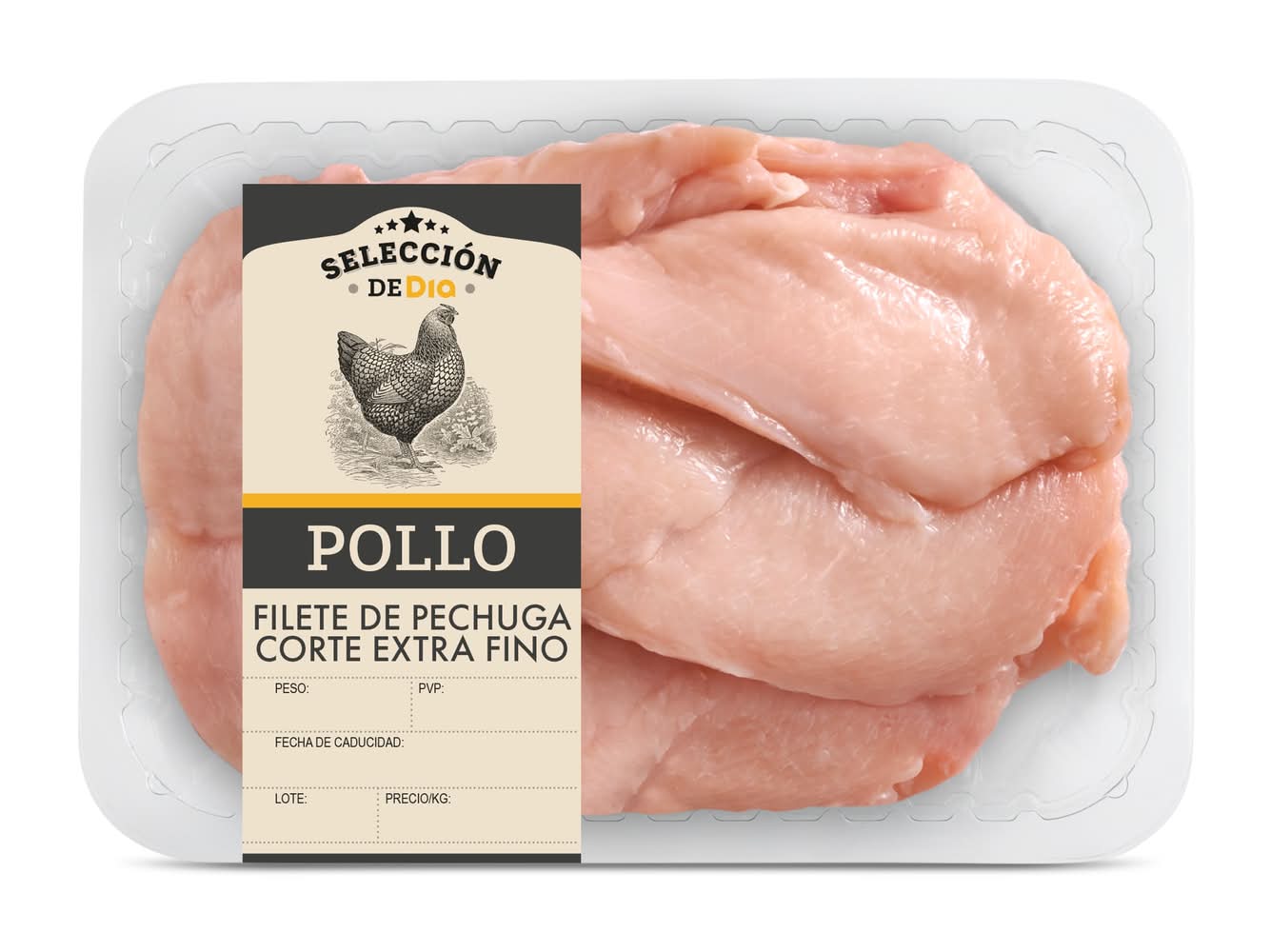 Filetes De Pechuga De Pollo Extrafina Selección De Dia Bandeja 450 G Aprox.