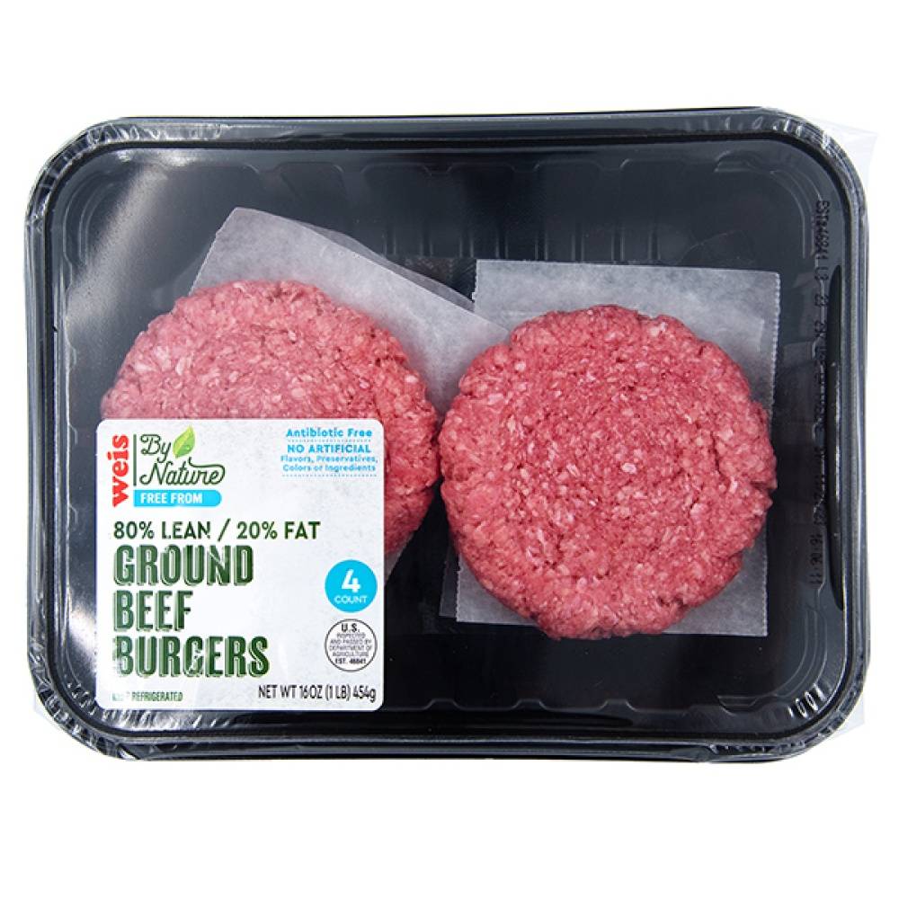 Weis Ground Beef Patties 80% Lean