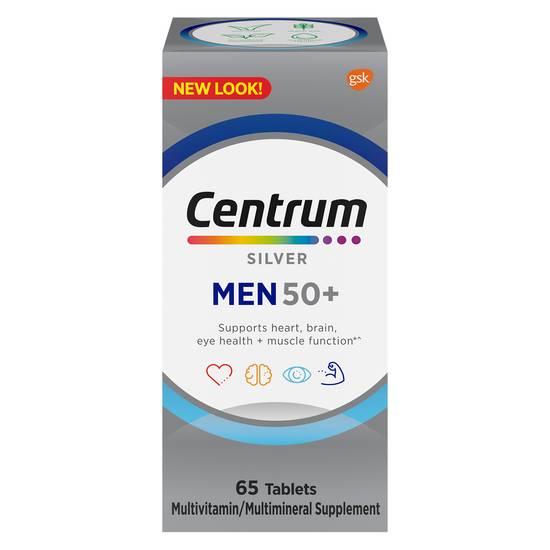 Centrum Men 50+ Silver Multivitamin & Multimineral Tablets (65 ct)