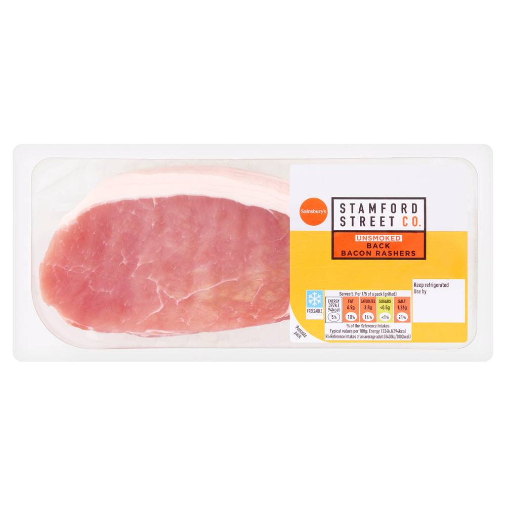 Stamford Street Co. Unsmoked Back Bacon Rashers 300g