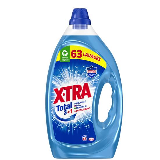 X-Tra - Xtra total lessive liquide concentrée 63 Lavages (2,63 L