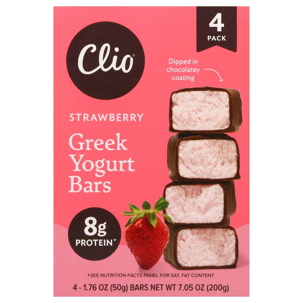 Clio Greek Strawberry Yogurt Bar (4 ct)