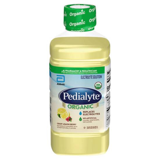 Pedialyte Organic Crisp Lemon Berry Flavored Electrolyte Solution