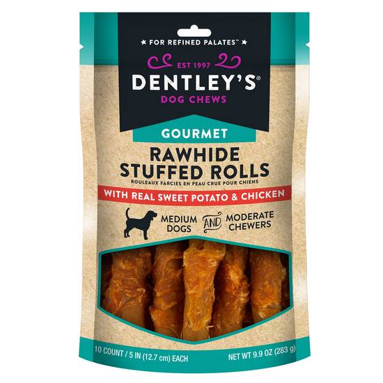 Dentley's rawhide stuffed shop rolls 25 count