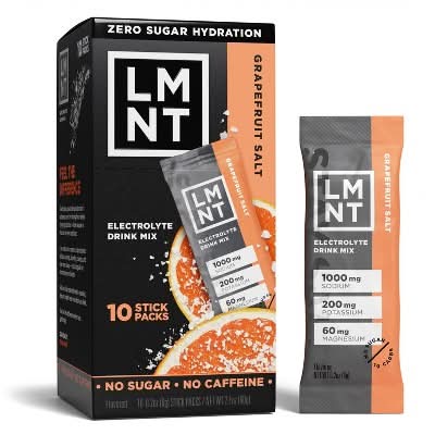 LMNT Zero Sugar Electrolytes Drink Mix, Grapefruit Salt (10 x 0.2 oz)