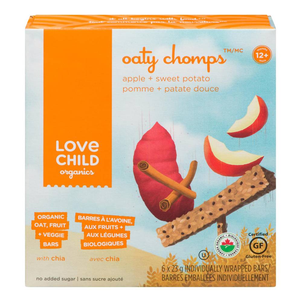 Love Child Organics Apple and Sweet Potato Oaty Chomps Veggie Bars (138 g, 6 ct)