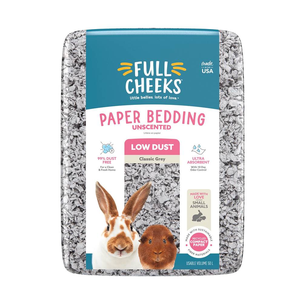Full Cheeks Odor Control Small Pet Paper Bedding (classic grey)