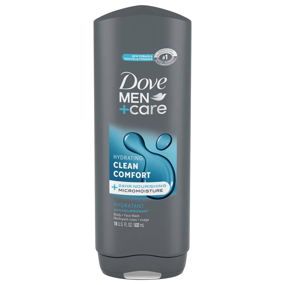 Dove Men+Care Clean Comfort Body & Face Wash (18 fl oz)