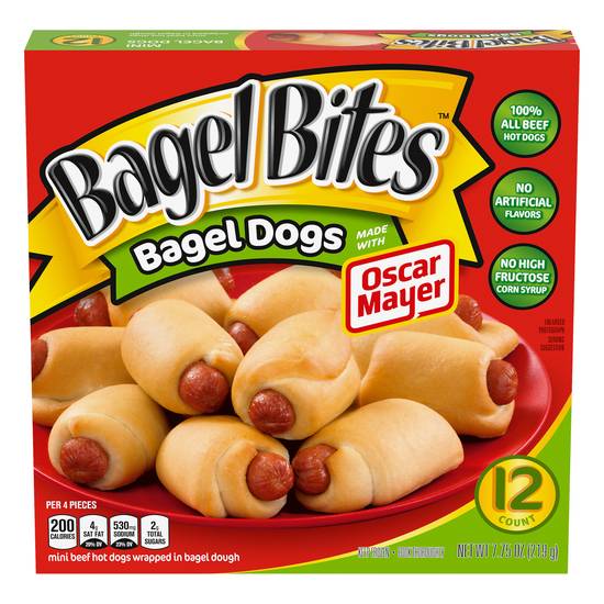 Bagel Bites Mini Beef Hot Dogs Wrapped in Bagel Dough (12 ct)