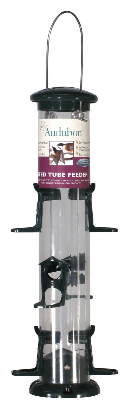 Audubon Wild Bird 2 Lb Plastic Tube Bird Feeder 6 Ports