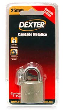 Dexter · Candado metálico gancho corto (350 g)
