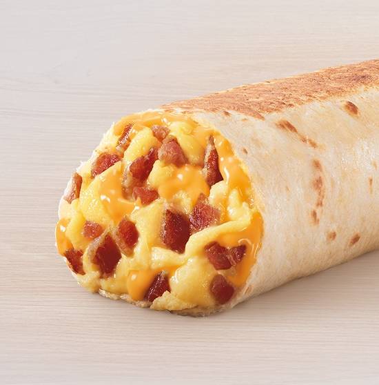 Cheesy Toasted Breakfast Burrito Bacon