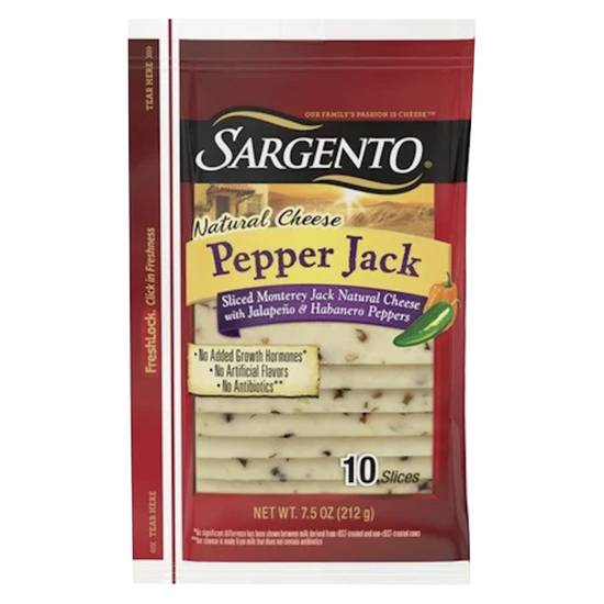 Order Sargento Natural Pepper Jack Cheese Slices 10ct 7.5oz food online from Everyday Needs By Gopuff store, Fairfield on bringmethat.com