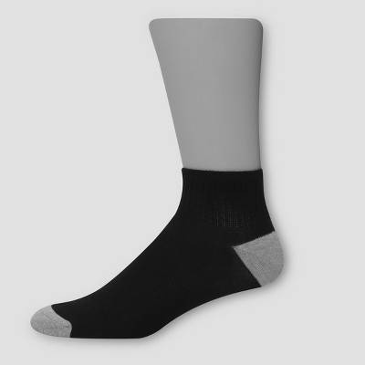 Hanes Lightweight Comfort Ankle Socks, Men, Black-Gray (20 ct)