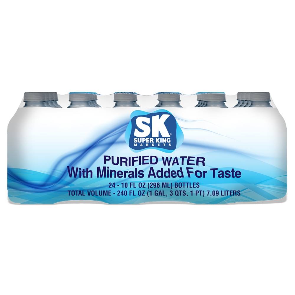 Super King Markets Purified Water With Minerals (24 pack, 10 fl oz)