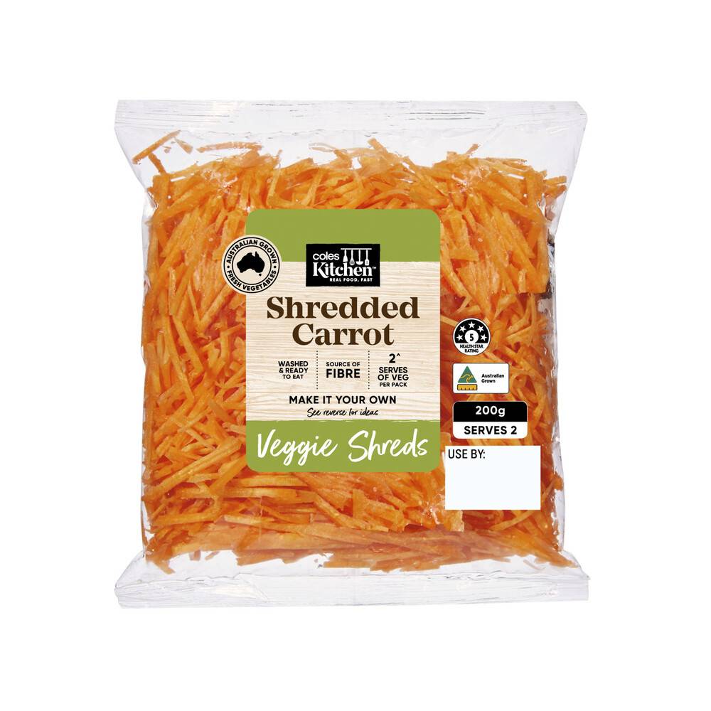Coles Kitchen Shredded Carrot 200g