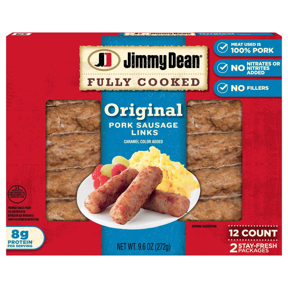 Jimmy Dean Fully Cooked Original Pork Sausage Links (9.6 oz, 12 ct)