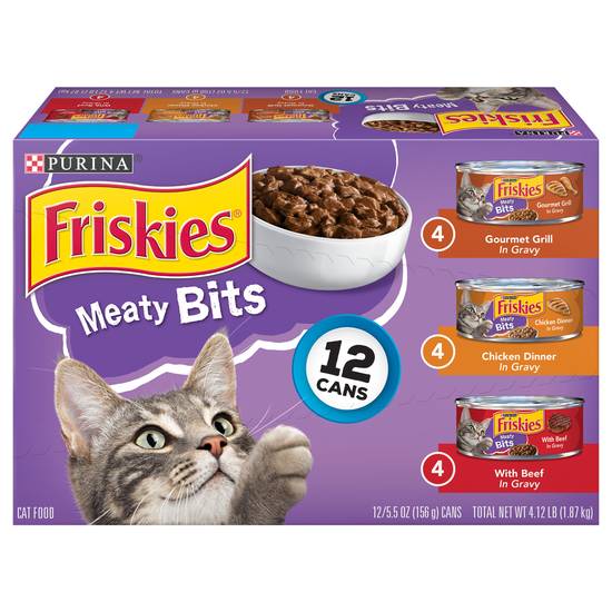 Friskies Meaty Bits Variety pack Cat Food (12 ct, 5.5 oz)