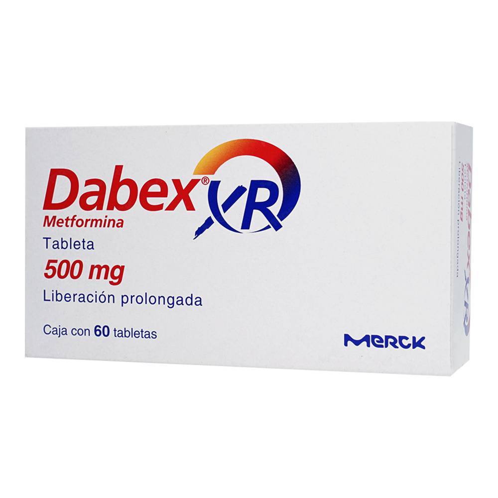 Merck dabex xr metformina tabletas 500 mg (60 piezas)